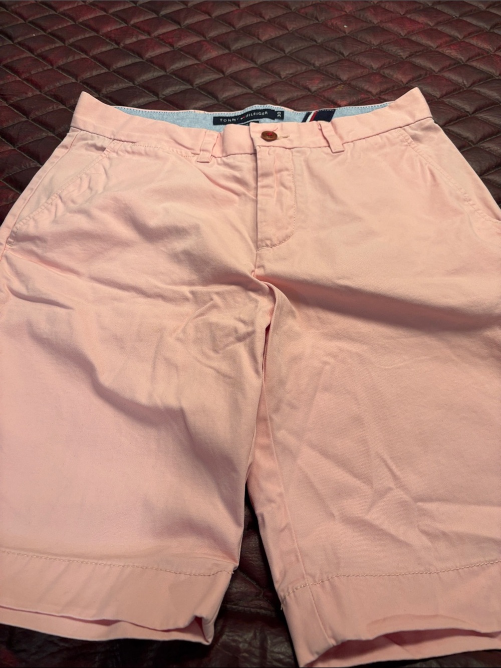 Tommy Hilfiger Men’s Light Pink Flat Front Chino Shorts